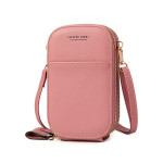 Designer Phone Pocket Mini Shoulder Bag for Women Two Layers Female Messenger Bag Pu Leather Ladies Small Crossbody Purs