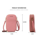 Designer Phone Pocket Mini Shoulder Bag for Women Two Layers Female Messenger Bag Pu Leather Ladies Small Crossbody Purs