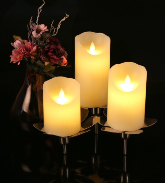 Antizer Flameless Candles Dripless Real Wax Pillars Realistic Dancing LED Flames