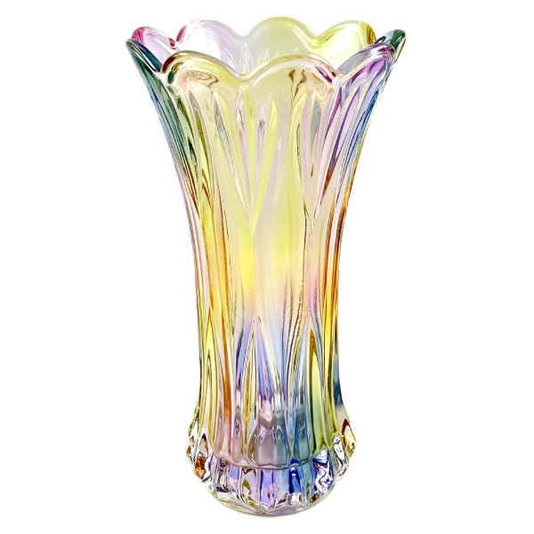 Crystal Glass Vase Colorful Flower Vase for Home Decoration