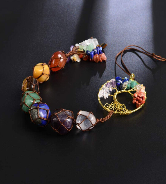 Tree of Life Chakra Wall Ornament Meditation Hanging Ornament Window Ornament for Home Decor