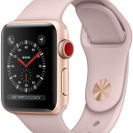 (Refurbished) Apple Watch Series 3 (GPS + Cellular, 38MM) - Gold Aluminum Case with Pink Sand Sport Band