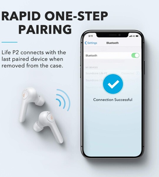 Anker Soundcore Life P2 True Wireless Earbuds with 4 Microphones, CVC 8.0 Noise Reduction, aptX Audio, Graphene Driver