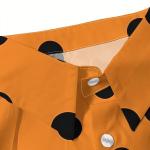 Spring And Autumn New Teenager'S Long Sleeve Shirt, with an Orange Background Covered in Black Dots And Two Irregular Black.