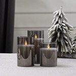 Battery Operated Candles with Timer Remote Glass Effect for Festival Wedding Home Decor