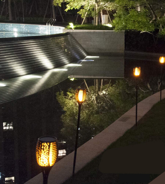 Solar Lights LED Waterproof Flickering Flames Torch Lights   For Outdoor