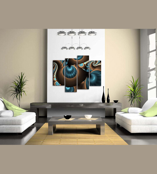 Abstract Blue Brown Wall Art Painting Pictures For Home Decor