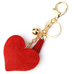 Heart Keychain Bling Gold Silver Plated Chain Keychain Bag Car Hanging Pendant Jewelry