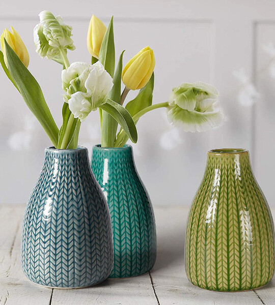Ceramic Flower Vases Small Decorative Vase for Home, Living Room, Office