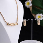 Gold Hawaiian Necklace Flower Gold Necklace Earrings Set for Women Girls