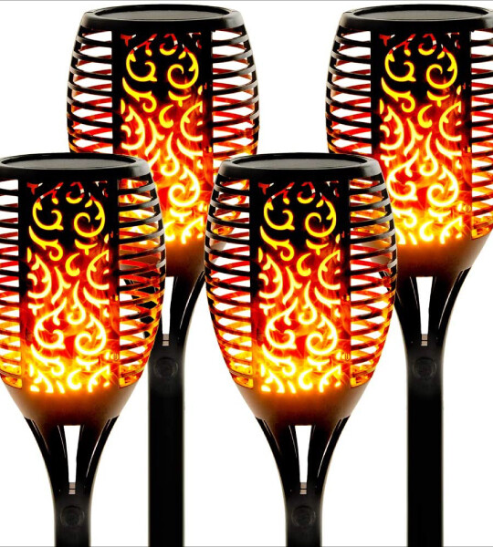 Solar Lights LED Waterproof Flickering Flames Torch Lights   For Outdoor