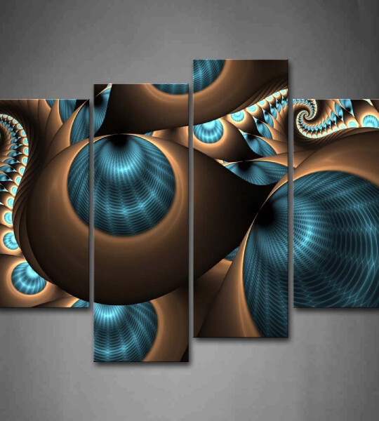 Abstract Blue Brown Wall Art Painting Pictures For Home Decor