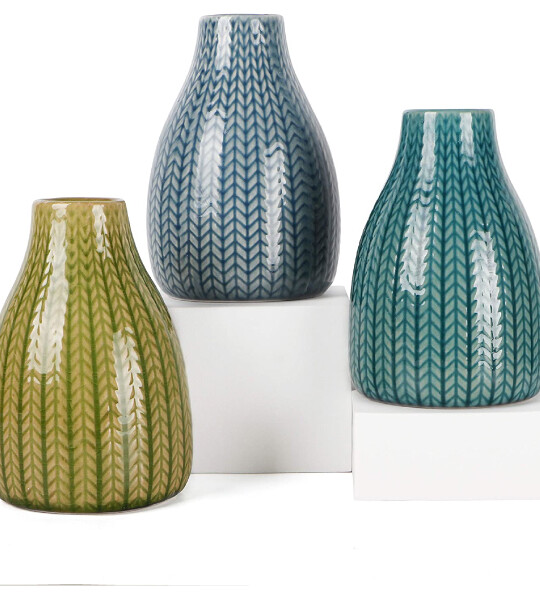 Ceramic Flower Vases Small Decorative Vase for Home, Living Room, Office