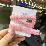 2 PcsSet Korean Hollow Crystal Hair Clips for Women Girls Geometric Triangle Rhinestone Hairpins Barrettes Hair Accessor