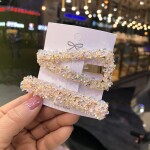 2 PcsSet Korean Hollow Crystal Hair Clips for Women Girls Geometric Triangle Rhinestone Hairpins Barrettes Hair Accessor