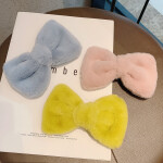 Soft Plush Fur Big Bowknot Hair Clips for Girls Kids Elegant Solid Rabbit Hairpins Hairgrips Barrettes Party Hair Access