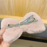 Soft Plush Fur Big Bowknot Hair Clips for Girls Kids Elegant Solid Rabbit Hairpins Hairgrips Barrettes Party Hair Access