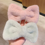 Soft Plush Fur Big Bowknot Hair Clips for Girls Kids Elegant Solid Rabbit Hairpins Hairgrips Barrettes Party Hair Access