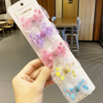 5 PcsSet Children Glitter Cartoon Lace Bow Hair Clips Girls Sweet Dot Net Yarn Hairpin Kids Barrettes Princess Hair Acce