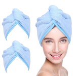 YoulerTex Microfiber Hair Towel Wrap for Women, 2 Pack 10 inch X 26 inch, Super Absorbent Quick Dry Hair Turban for Dry.