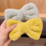 Soft Plush Fur Big Bowknot Hair Clips for Girls Kids Elegant Solid Rabbit Hairpins Hairgrips Barrettes Party Hair Access