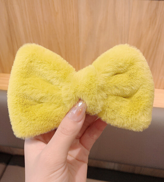 Soft Plush Fur Big Bowknot Hair Clips for Girls Kids Elegant Solid Rabbit Hairpins Hairgrips Barrettes Party Hair Access