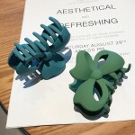 Elegant Frosted Hollow Out Heart Shape Catching Hair Clip Claws for Women Girls Geometry Bowknot Peach Hairpin Hair Acce