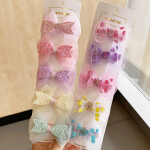 5 PcsSet Children Glitter Cartoon Lace Bow Hair Clips Girls Sweet Dot Net Yarn Hairpin Kids Barrettes Princess Hair Acce