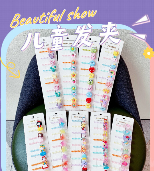 10 PcsSets Colorful Cartoon Flower Hairpins For Girls Kids Sweet Rainbow Candy Hair Clips Barrettes Headband Hair Access