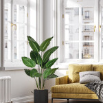 Artificial Plants Fake Banana Leaf Plant Travelers Palm Tree Potted  for Home Decor