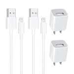 [Apple MFi Certified] iPhone Charger, Veetone 2 Pack USB Power Wall Fast Charger Travel Plug with Lightning to USB.