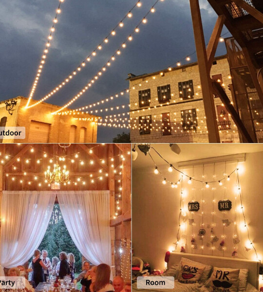 Outdoor String Hanging Light for Backyard Porch Balcony Party Decor