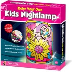 Kids NightLamp DIY Kit- Creative Arts and Crafts for Girls and Boys Ages 5 Years and up- Stained Glass lamp with Window
