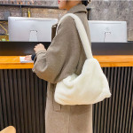 INS Fashion Plush Soft Crossbody Bags Small Underarm Shoulder Fluffy Lady Shoulder Handbags Female Simple Totes for Women