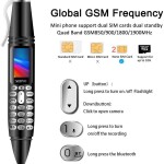 Mini Cell Phone Pen Style Bluetooth Dialer 0.96" Tiny Screen Mobile Phone Support GSM Dual SIM Card with Camera Voice Re