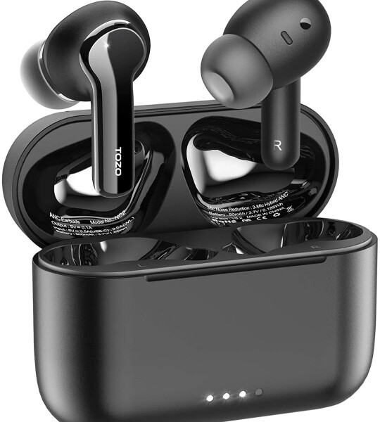 TOZO NC2 Hybrid Active Noise Cancelling Wireless Earbuds, in-Ear Detection Headphones, IPX6 Waterproof
