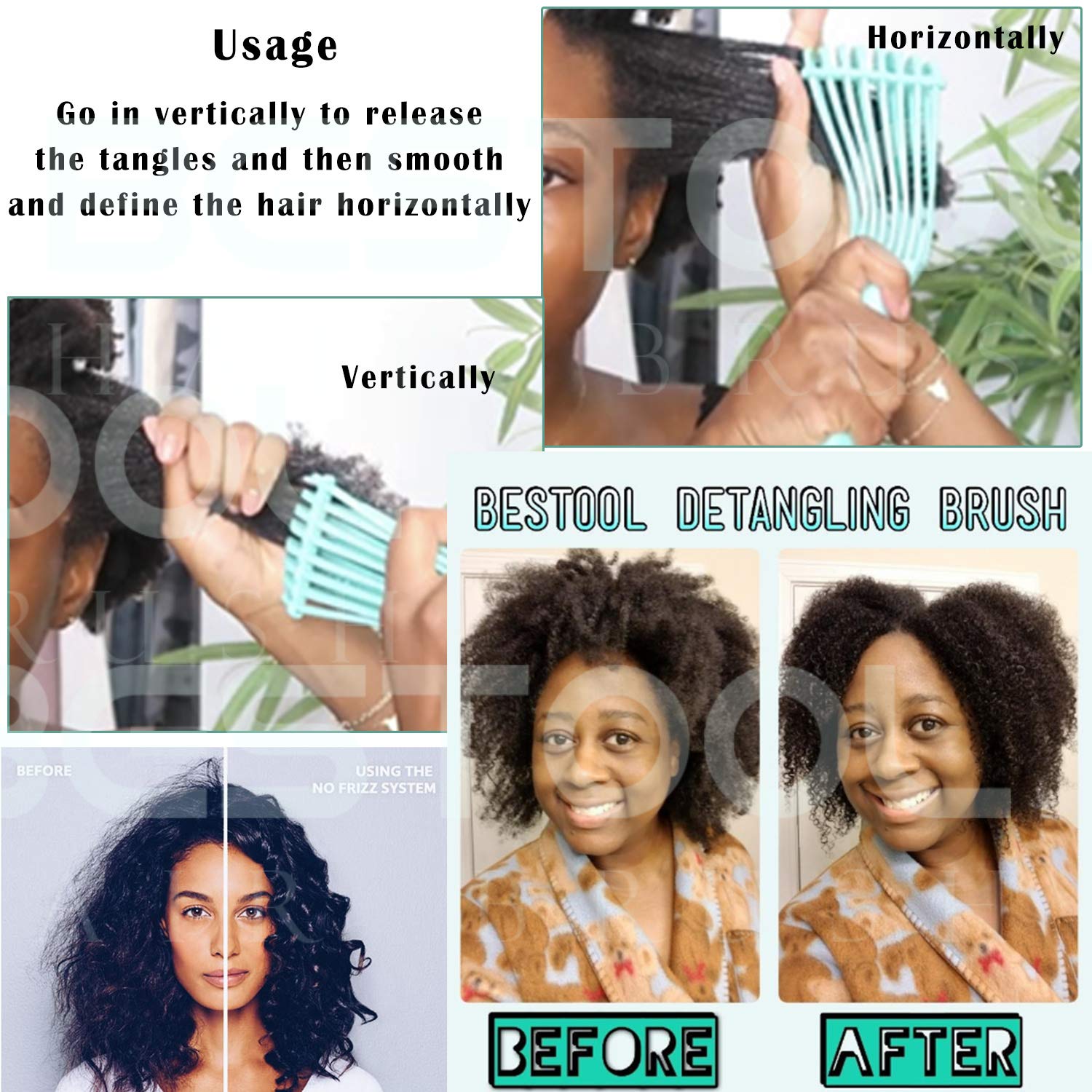 BESTOOL Detangling Brush for Black Natural Hair, Detangler Brush for