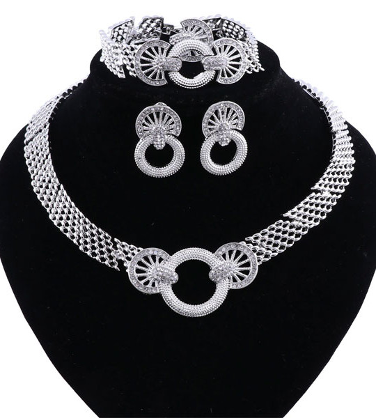 Necklace Earrings Sets Fashion Wedding Elegant Costume Jewelry Set