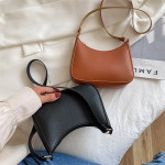 Women's Bag Retro Pure Color PU Leather Shoulder Underarm Bags for Women Casual 2021 Fashion New Ladies Small Handbags P