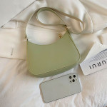 Women's Bag Retro Pure Color PU Leather Shoulder Underarm Bags for Women Casual 2021 Fashion New Ladies Small Handbags P