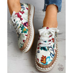 New Women Casual Floral Printed Shoes