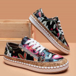 New Women Casual Floral Printed Shoes