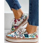 New Women Casual Floral Printed Shoes