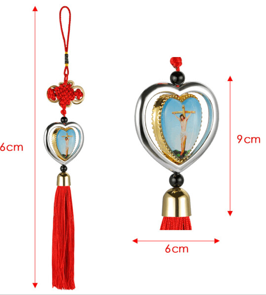 Car Pendant Jesus Cross Virgin Mary Picture Hanging Ornament Christian Automobiles Interior Decor