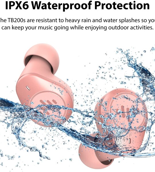 iLuv TB200 Rose Gold True Wireless Earbuds Cordless in-Ear Bluetooth 5.0 with Hands-Free Call Microphone