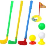 ORZIZRO Plastic Golf Clubs, Educational Golf Toys Sets for Toddlers Kids, Sturdy & Multi-Colored …