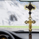 Car Pendant Jesus Cross Virgin Mary Picture Hanging Ornament Christian Automobiles Interior Decor