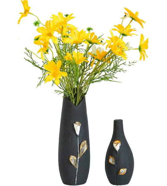 Black Ceramic Vases Sets Flower Vase Sets for Home Decoration