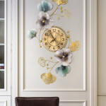 Wall Clock for Living Room Decor Large Metal Leaf Clock