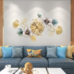 Wall Clock for Living Room Decor Large Metal Leaf Clock